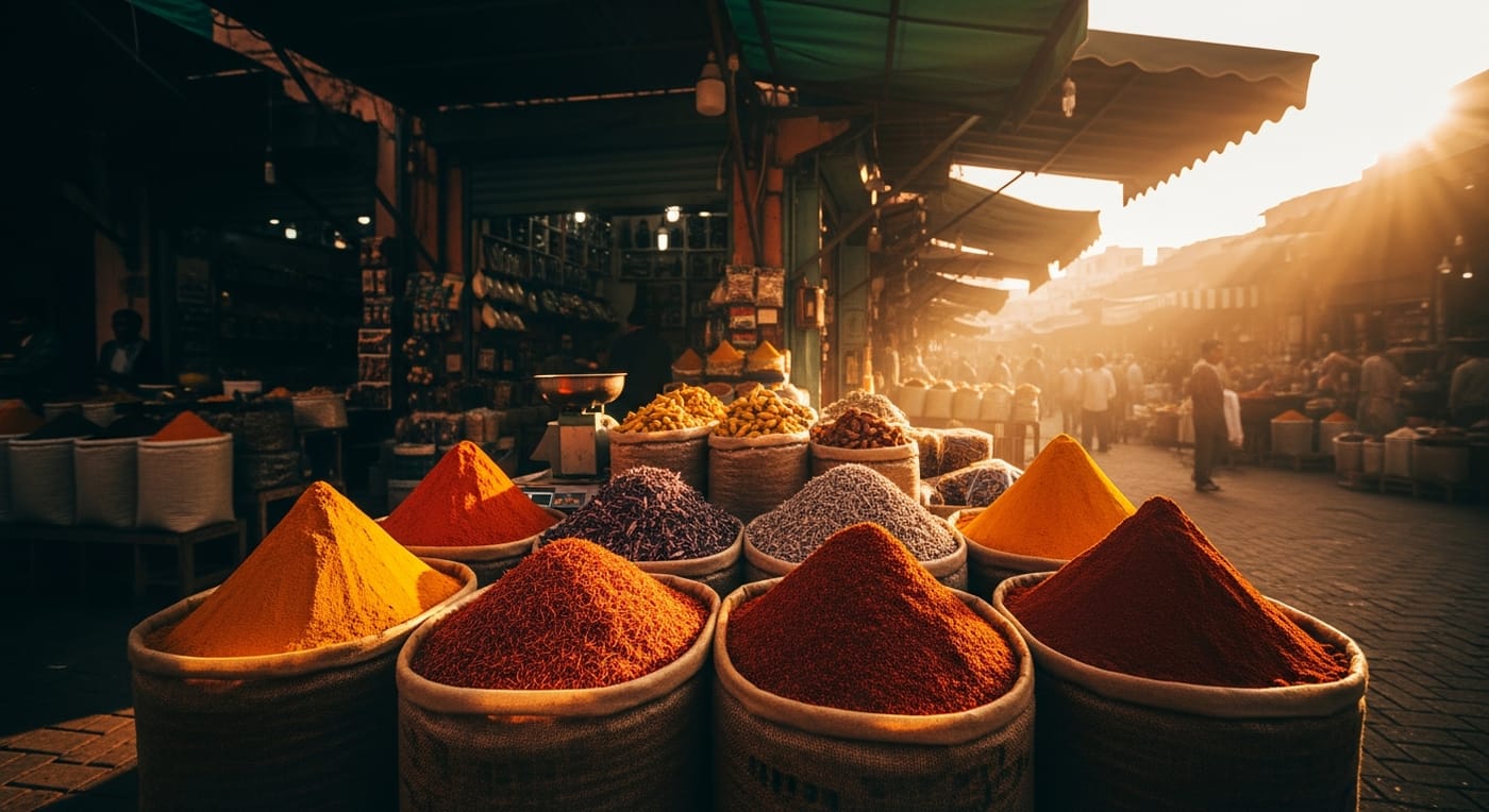 Spice souk at golden hour
